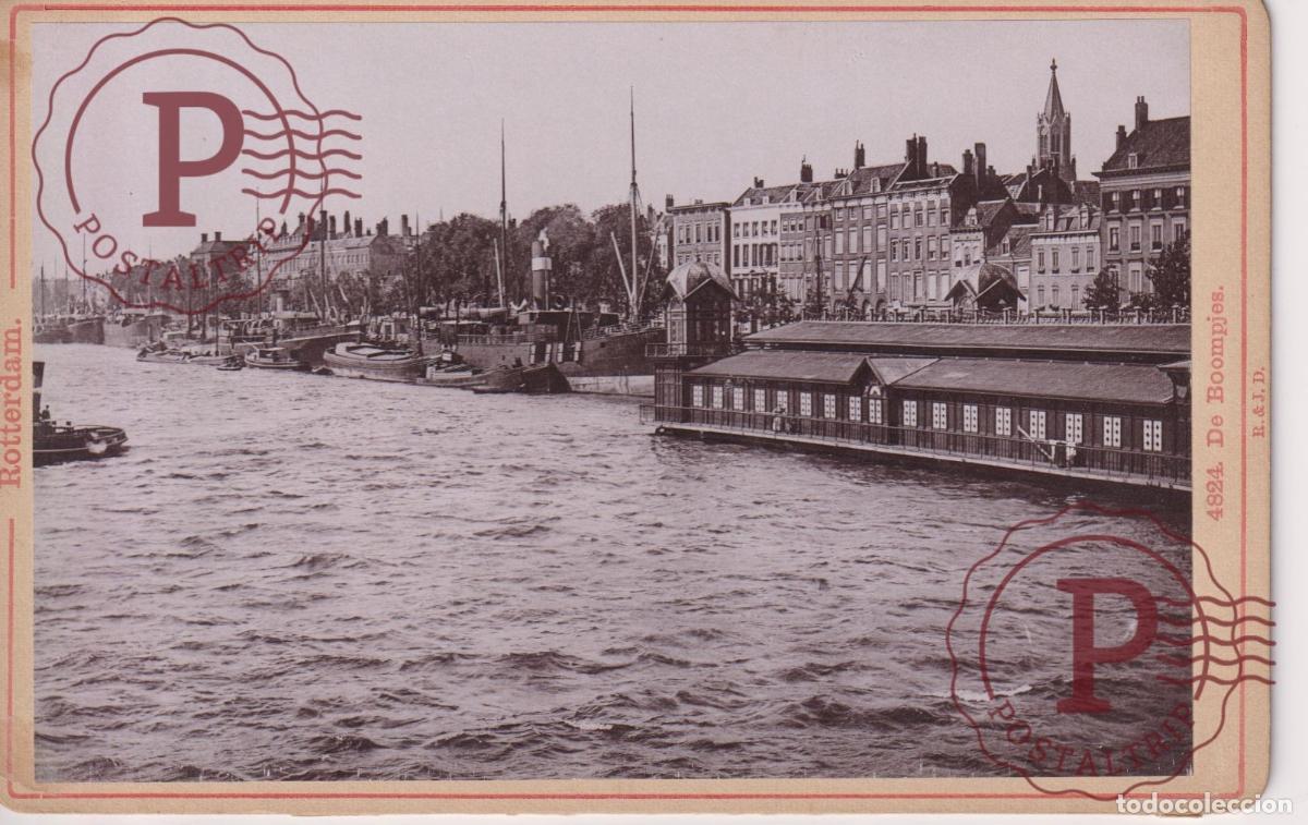 Fotograf&iacute;a antigua: NETHERLAND. PAISES BAJOS. ROTTERDAM. DE BOOMPJES. CABINET 17X11CM