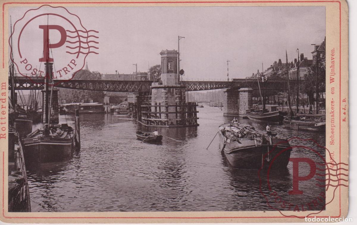 Fotograf&iacute;a antigua: NETHERLAND. PAISES BAJOS. ROTTERDAM. SCHEEPMAKERS EN WIJNHAVEN. CABINET 17X11CM