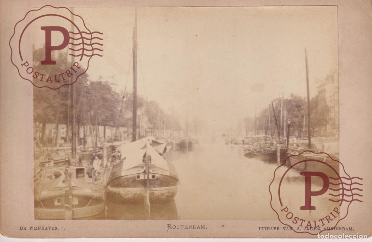 Fotograf&iacute;a antigua: NETHERLAND. PAISES BAJOS. ROTTERDAM. THE WIJNHAVEN. A. JAGER. CABINET 17X11CM