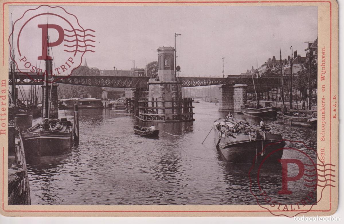 Fotograf&iacute;a antigua: NETHERLAND. PAISES BAJOS. ROTTERDAM. SCHEEPMAKERS EN WIJNHAVEN. CABINET 17X11CM