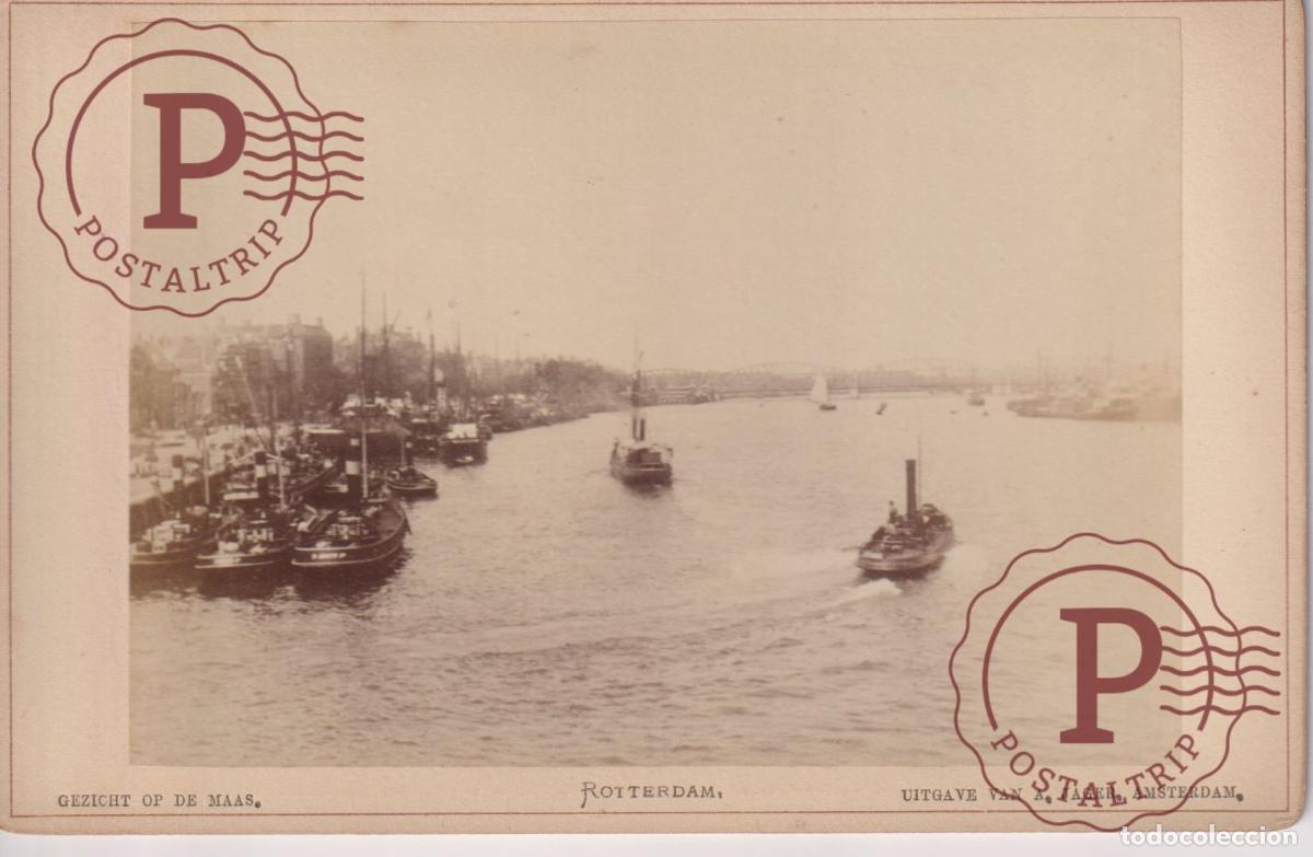 Fotograf&iacute;a antigua: NETHERLAND. PAISES BAJOS. ROTTERDAM. GEZICHT OP DE MAAS. VAN A. JAGER. CABINET 17X11CM