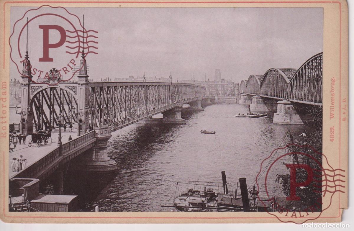 Fotograf&iacute;a antigua: NETHERLAND. PAISES BAJOS. ROTTERDAM. WILLEMSBRUG. CABINET 17X11CM BACKSIDE DAMAGE. SEE SCAN