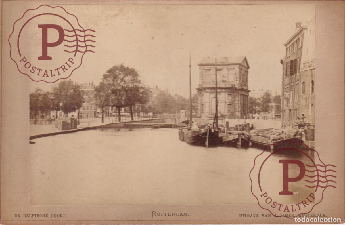 Fotograf&iacute;a antigua: NETHERLAND. PAISES BAJOS. ROTTERDAM. DELFISCHE POORT. A. JAGEN CABINET 17X11CM