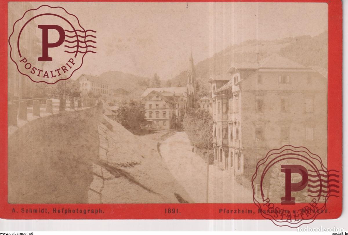 Fotograf&iacute;a antigua: A SCHMIDT HOFPHOTOGRAPH 1891 PFORZHEIM MANNHEIM U WILDBAD 16.5*11CM