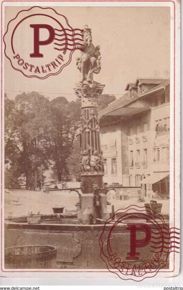 Fotograf&iacute;a antigua: BE BERNE SUISSE BERN FONTAINE DU MANGEUR DENFANTS FONTAINE DE LOGRE 16.5*11CM A BRAUN DORNACH