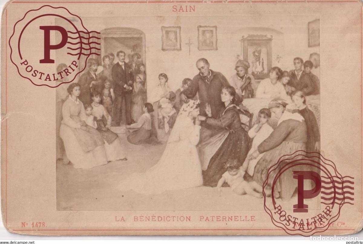 Fotograf&iacute;a antigua: SAIN LA B&Eacute;N&Eacute;DICTION PATERNELLE N&ordm;1478 Ad Braun et Cie Dornach Alsace FRANCE FRANCIA PHOTO ANCIENN