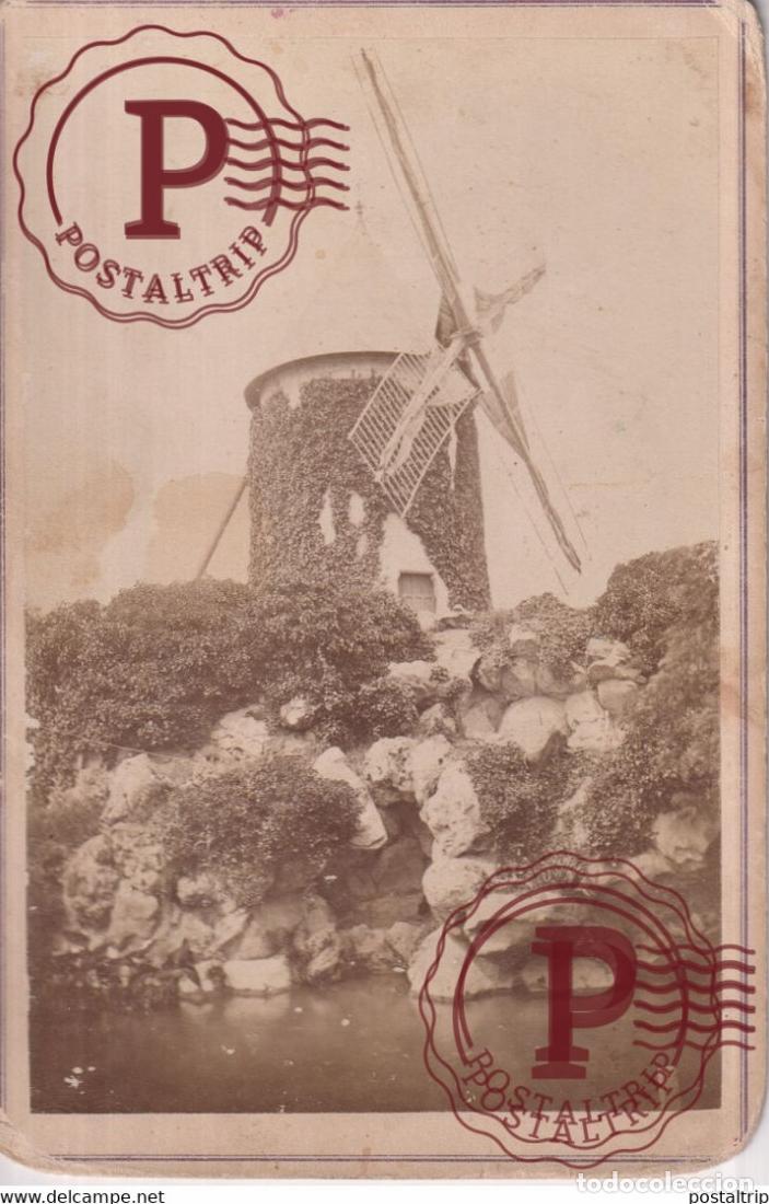 Photographie ancienne: BOIS DE BOULOGNE PARIS MOULIN DE LONGCHAMP WINDM&Uuml;HLE MOLINO DE VIENTO FRANCE FRANCIA PHOTO ANCIEN