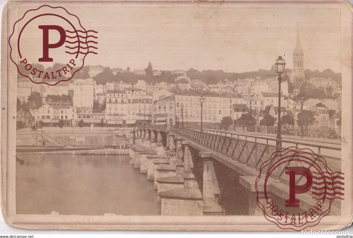 Photographie ancienne: SAINT CLOUD VUE G&Eacute;N&Eacute;RALE ET LE PONT FRANCE FRANCIA PHOTO ANCIENNE 16.5*11CM