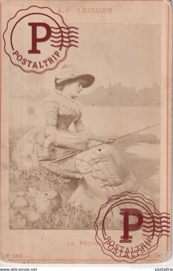 Photographie ancienne: A.F LEJEUNE LA P&Ecirc;CHE N&ordm;1911 Ad Braun et Cie Dornach Alsace FRANCE FRANCIA PHOTO ANCIENNE 16.5*1