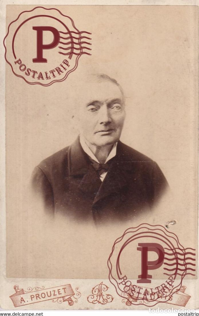 Photographie ancienne: PORTRAIT A. PROUZET PARIS PHOTOGRAPHIE POPULAIRE PARISIENNE 16.5*11CM CABINET