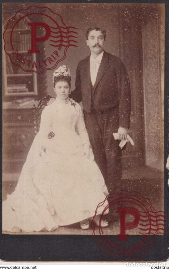 Photographie ancienne: PORTRAIT DUN MARIAGE 16.5*10.5CM PHOTO CABINET