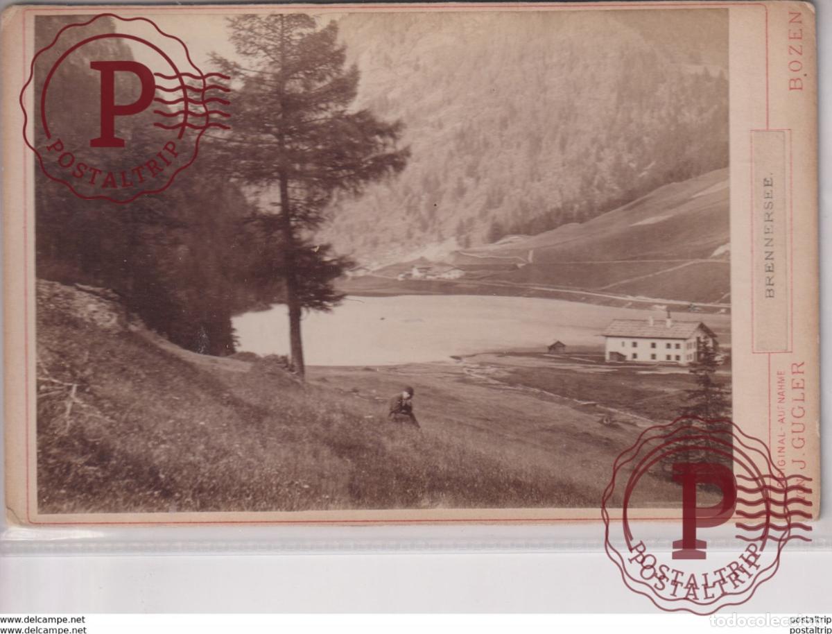 Fotograf&iacute;a antigua: AUSTRIA TIROL Tyrol, Austria BRENNERSEE VON J GUGLER BOZEN 16*10CM Fonds Victor FORBIN 1864-1947