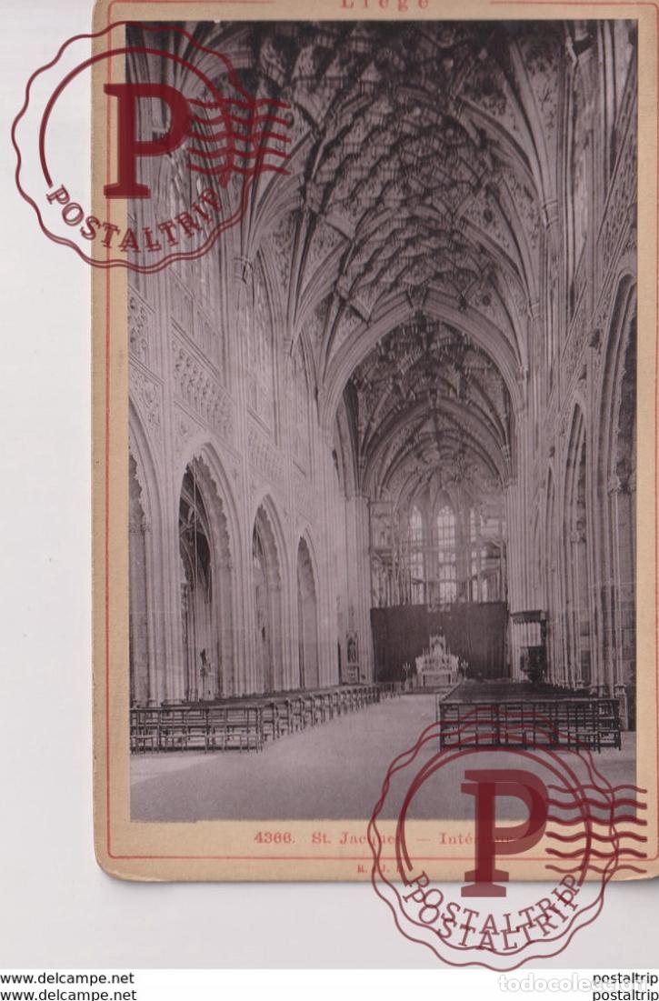 Fotograf&iacute;a antigua: LIEGE LUIK ST JACQUES INTERIEUR BELGI&Euml; BELGIQUE 16*10CM CABINET PHOTOGRAPHS