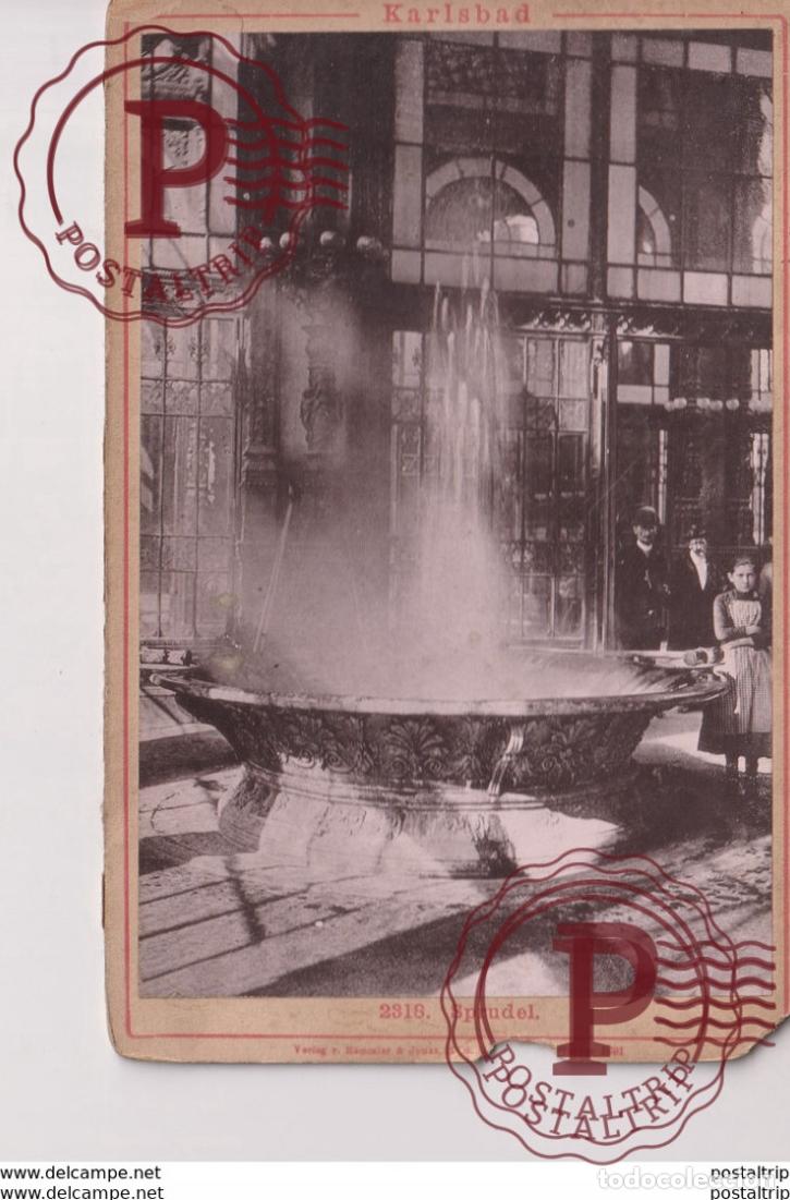 Fotograf&iacute;a antigua: 1891 KARLSBAD SPRUDEL VERLAG ROMMLER JONAS DRESDEN ALLEMAGNE GERMANY Rep&uacute;blica Checa 16*10CM CABINE