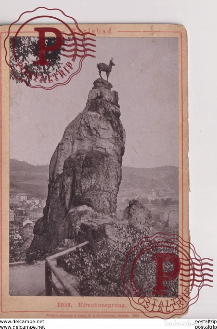 Fotograf&iacute;a antigua: 1891 KARLSBAD HIRSCHENSPRUNG VERLAG ROMMLER JONAS DRESDEN ALLEMAGNE GERMANY Rep&uacute;blica Checa 16*10CM