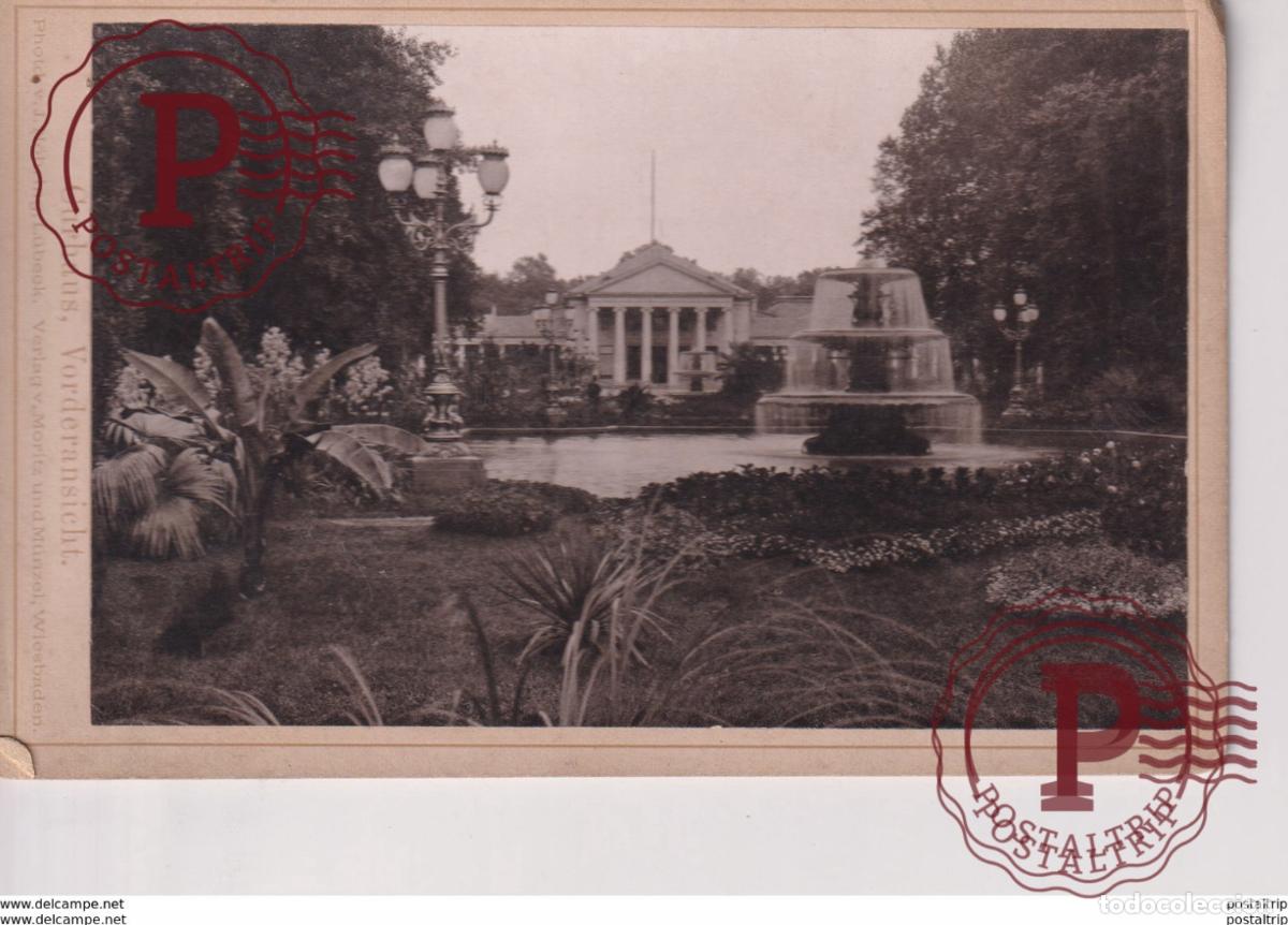 Fotograf&iacute;a antigua: KURHAUS CURHAUS VORANSICHT V J NOHRING LUBECK V MORITZ UND MUNZEL WIESBADEN 16*10CM CABINET PHOTOG