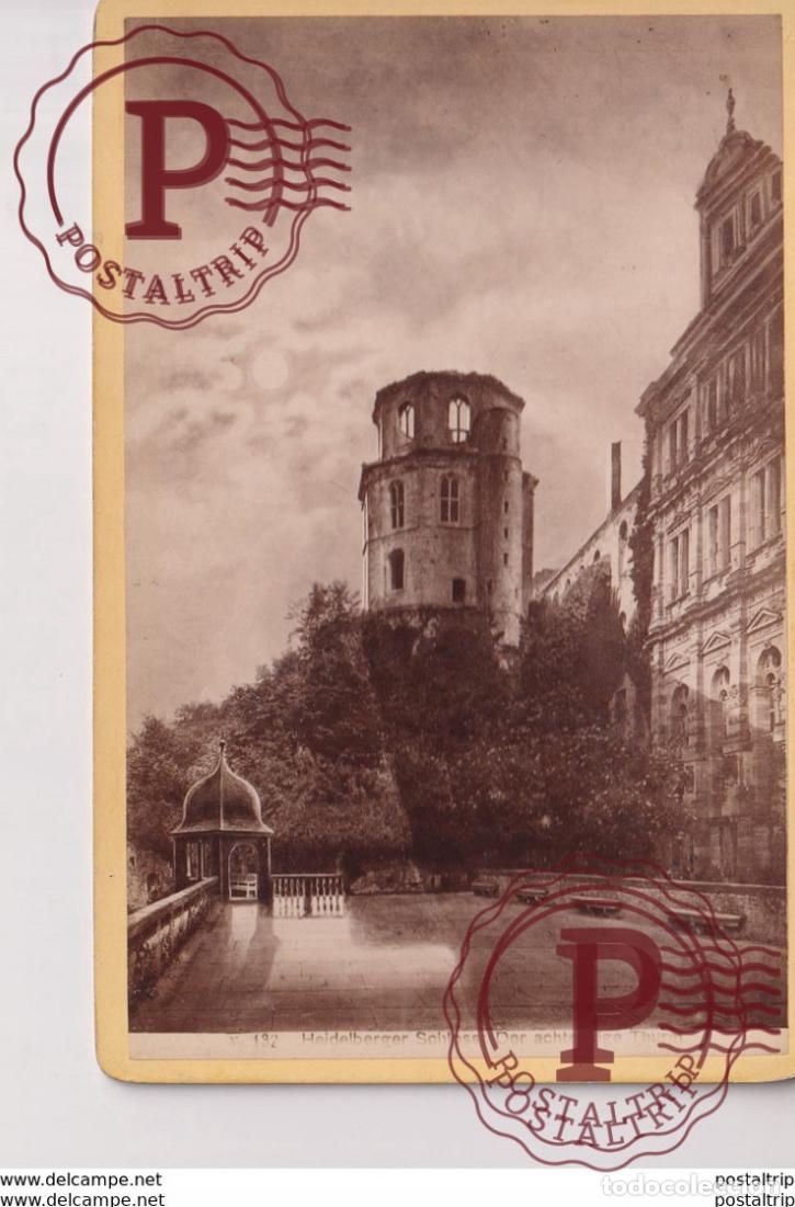 Fotograf&iacute;a antigua: HEIDELBERGER SCHLOSS DER ACHTECKIGE THURM DEUTSCHLAND GERMANY 16*10CM CABINET PHOTOGRAPHS
