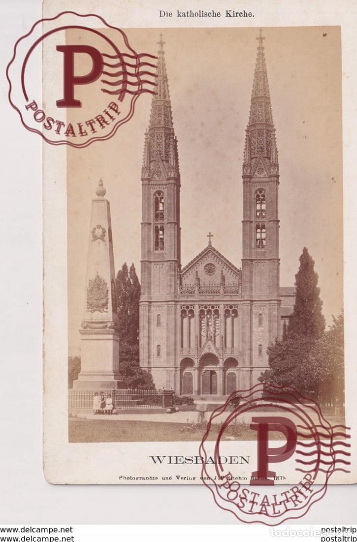 Antique Photography: WIESBADEN KATHOLISCHE KIRCHE PLATZ J F STIEHM BERLIN 16*11CM CABINET PHOTOGRAPHS