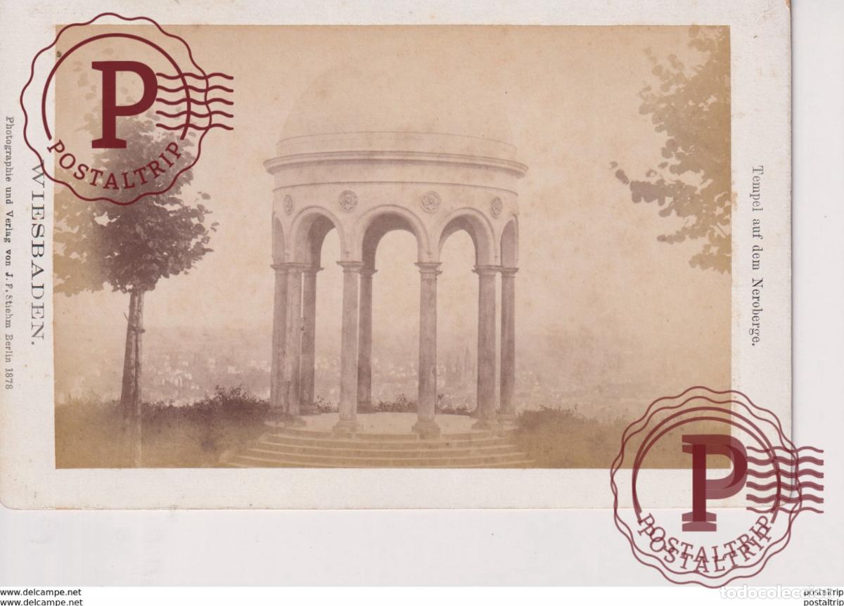 Antique Photography: WIESBADEN TEMPLE AUF DEM NEROBERGE PLATZ J F STIEHM BERLIN 16*11CM CABINET PHOTOGRAPHS