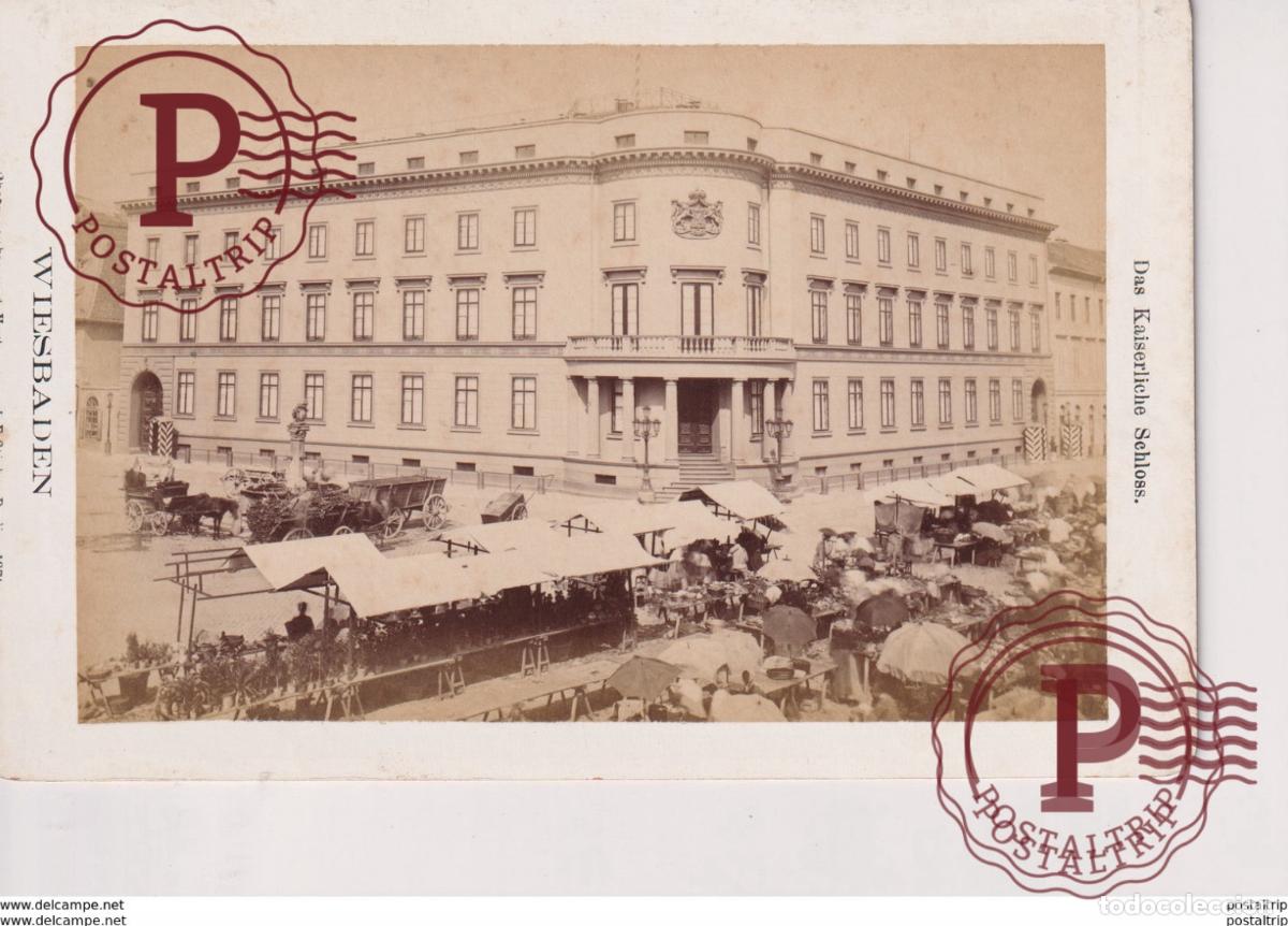 Fotograf&iacute;a antigua: MARKT MERCADILLO MARKET DAS KAISERLICHE SCHLOSS PLATZ J F STIEHM BERLIN 16*11CM CABINET PHOTOGRAPHS