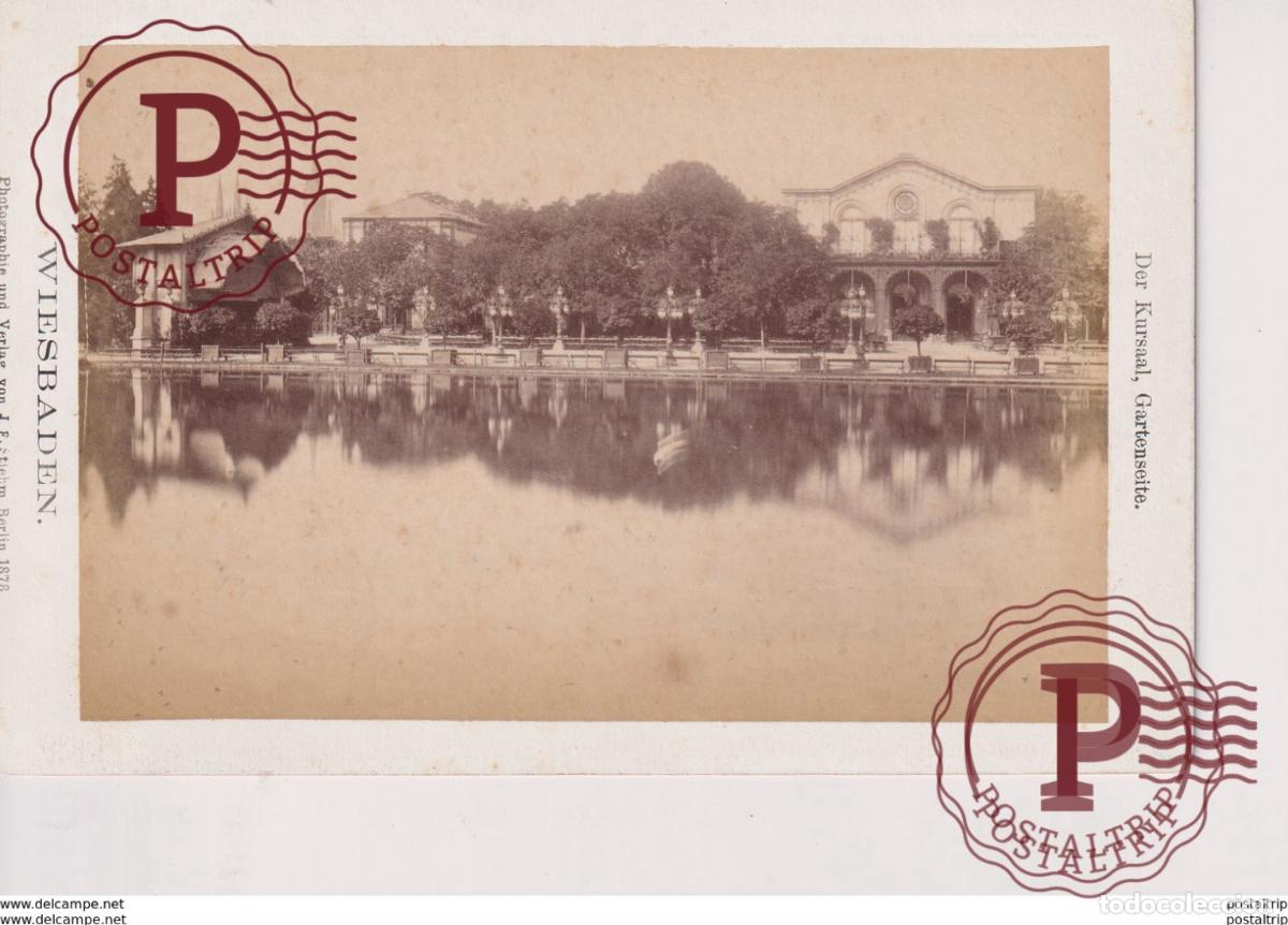 Fotograf&iacute;a antigua: DER KURSAAL GARTENSEITE PLATZ J F STIEHM BERLIN 16*11CM CABINET PHOTOGRAPHS