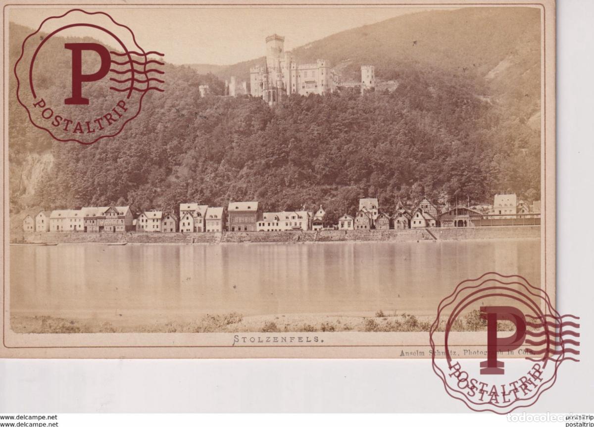 Fotograf&iacute;a antigua: STOLZENFELS ANSELM SCHMITZ PHOTOGRAPH IN COLN KOLN GERMANY DEUTSCHLAND 16*11CM CABINET PHOTOGRAPH