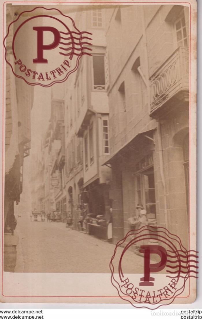Fotograf&iacute;a antigua: MORLAIX GRANDE RUE FOUGERE [29] Finist&egrave;re FRANCE 16*10CM CABINET PHOTOGRAPHS
