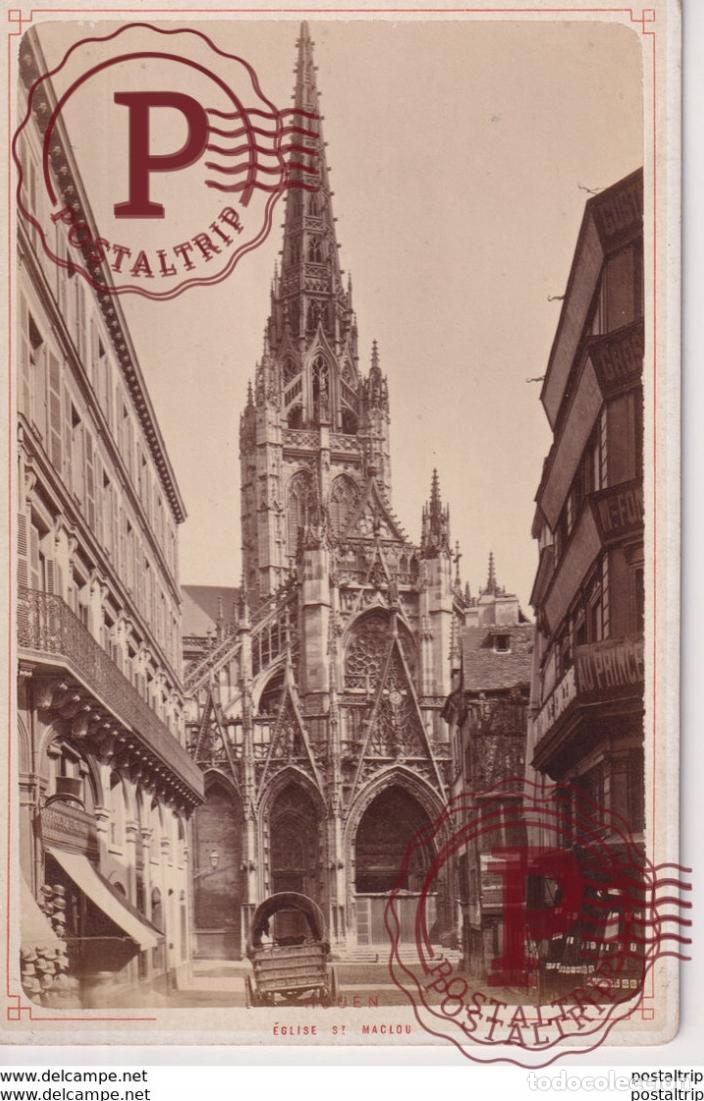 Fotograf&iacute;a antigua: 1882 ROUEN EGLISE ST MACLOU FRANCE 16*10CM CABINET PHOTOGRAPHS