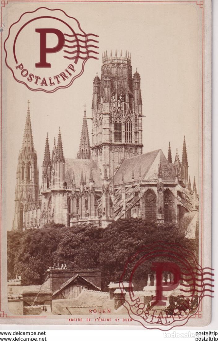 Fotograf&iacute;a antigua: 1882 ROUEN ABSIDE DE LEGLISE ST OUEN MON LE COMTE A PHE NOEL S FRANCE 16*10CM CABINET PHOTOGRAPH