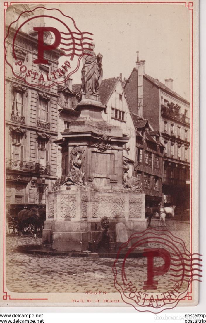Fotograf&iacute;a antigua: 1882 ROUEN PLACE DE LA PUCELLE FRANCE 16*10CM CABINET PHOTOGRAPHS