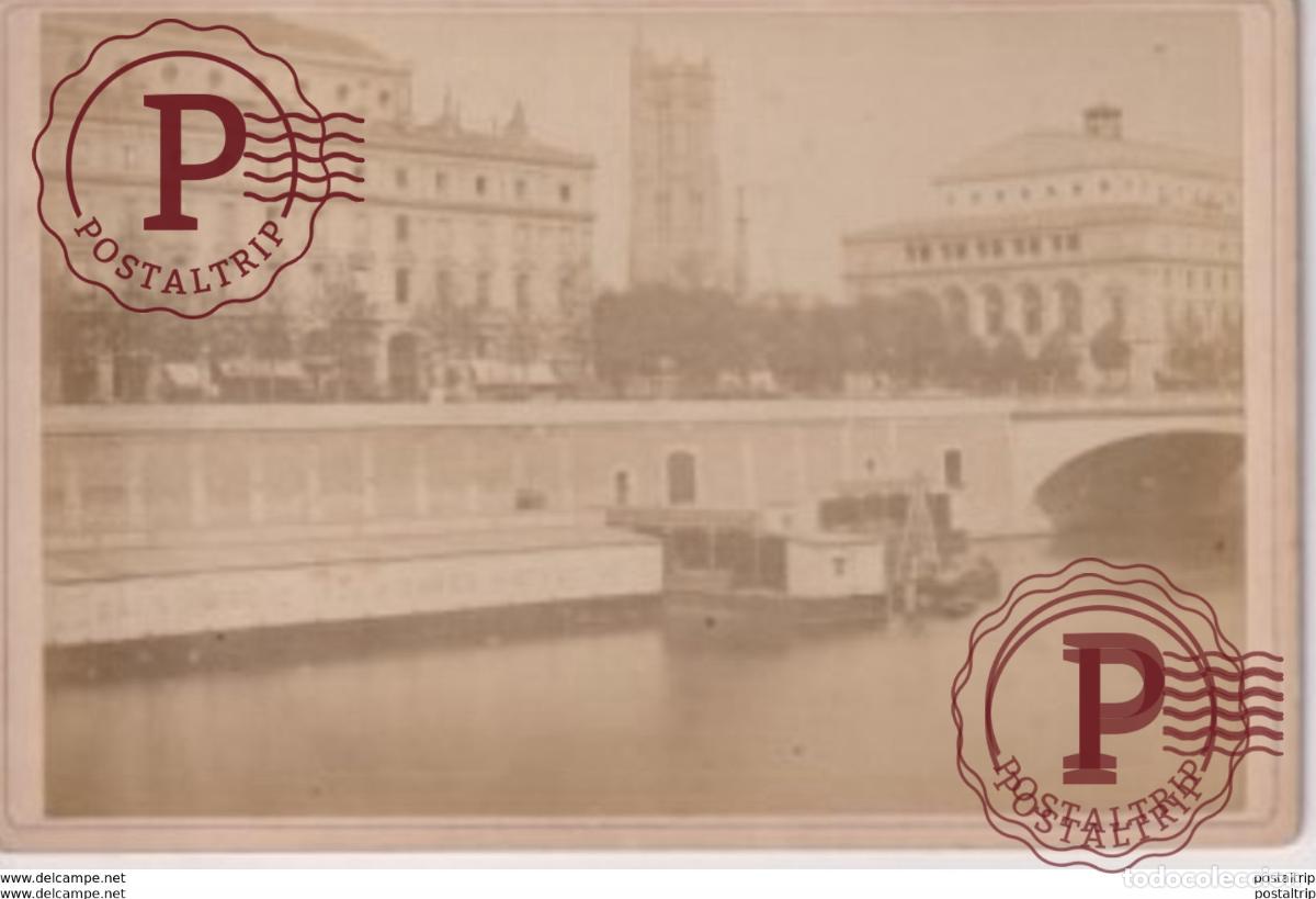 Antique Photography: PARIS PLACE DU CHATELET 16*10CM CABINET PHOTOGRAPHS