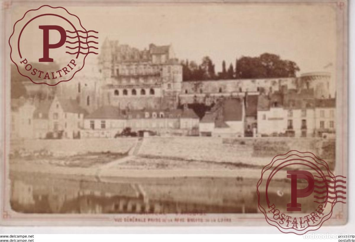 Fotograf&iacute;a antigua: CHATEAU DAMBOISE VUE GENERALE PRISE DE LA RIVE DROITE DE LA LOIRE 16*10CM CABINET PHOTOGRAPHS
