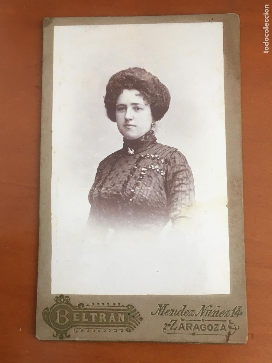 Fotograf&iacute;a antigua: foto carta de visita original fotografo beltran zaragoza