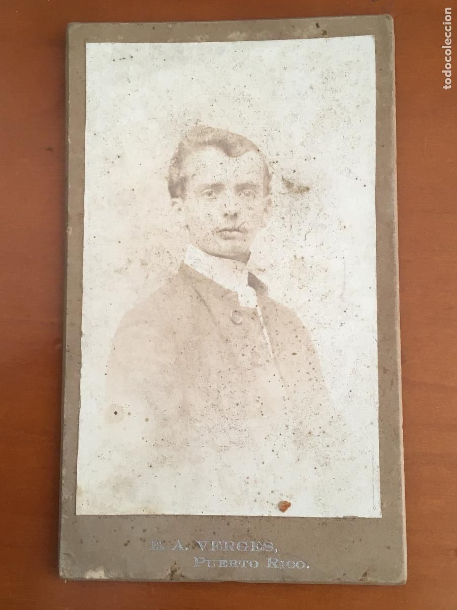 Fotograf&iacute;a antigua: foto carta de visita original fotografo verges puerto rico
