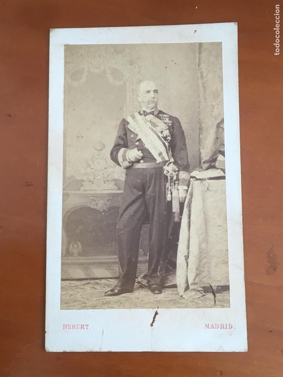 Fotograf&iacute;a antigua: militar foto carta de visita original fotografo hebert madrid