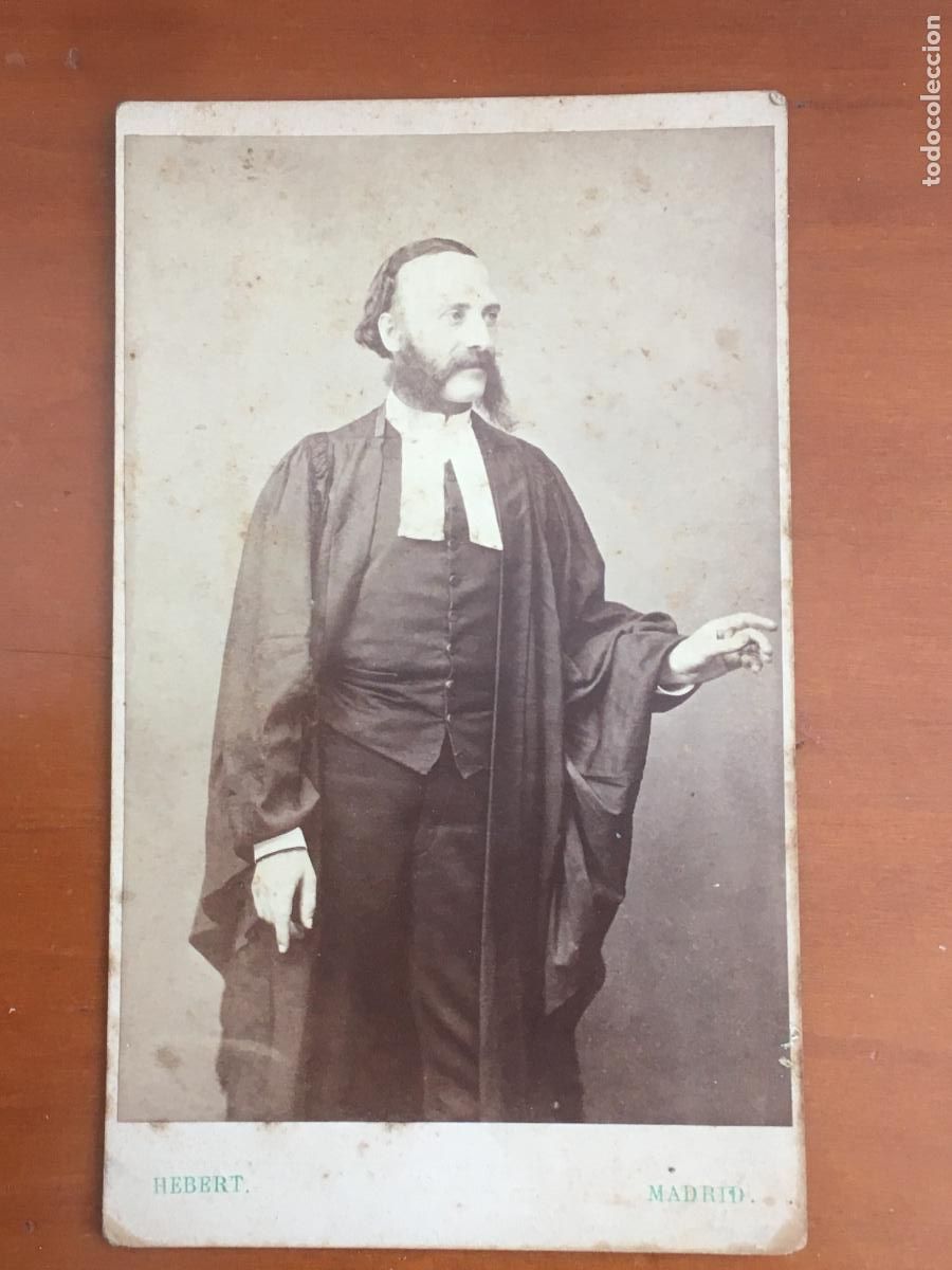 Fotograf&iacute;a antigua: francesc de paula ruet retrato foto carta de visita original fotografo hebert madrid