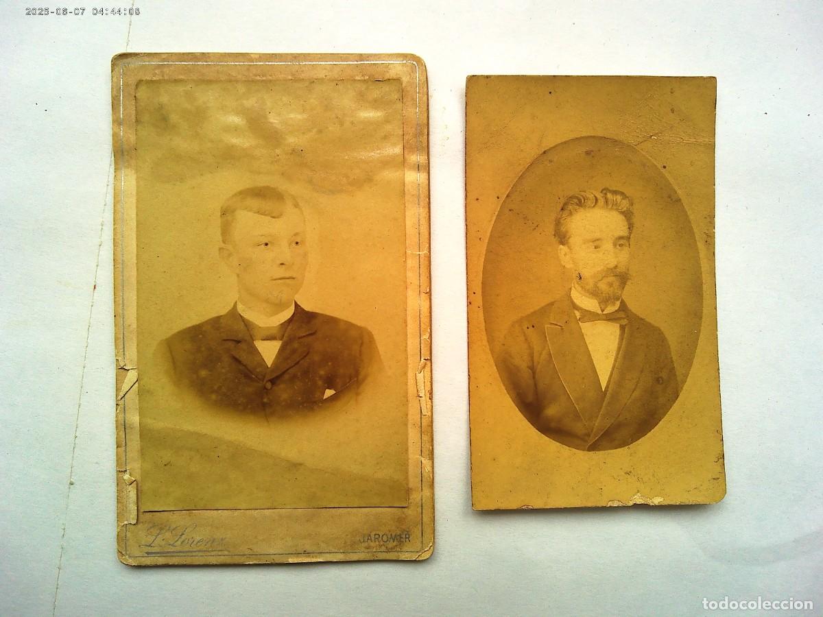 Fotograf&iacute;a antigua: LOTE DE 2 CDV DE CABALLEROS DEL SIGLO XIX