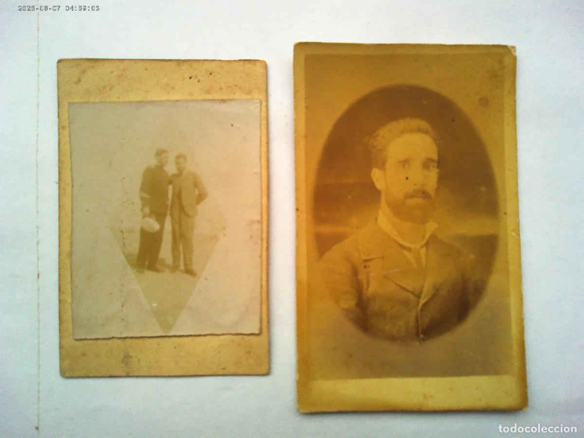 Fotograf&iacute;a antigua: LOTE DE 2 CDV DE CABALLEROS DEL SIGLO XIX , UNO CON MILITAR ( SARGENTO )