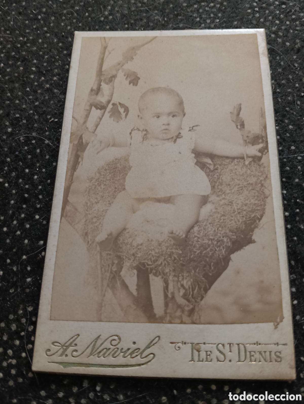 Fotograf&iacute;a antigua: 1865-1910 Fotograf&iacute;a Victoriana en cart&oacute;n de un ni&ntilde;o o una ni&ntilde;a mide 11 x 6,5 aprox.