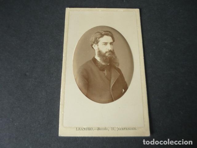 Antique Photography: CARTE DE VISITE RETRATO DE HOMBRE LEANDRO FOTOGRAFO SANTANDER