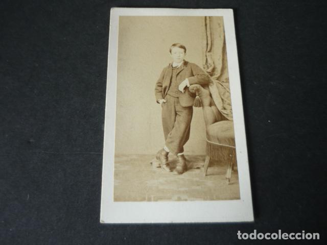 Fotografia antiga: CARTE DE VISITE RETRATO DE NI&Ntilde;O POUJADE FOTOGRAFO DE PARIS MADRID