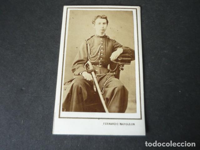Antique Photography: CARTE DE VISITE RETRATO DE SOLDADO FERNANDO Y ANA&Iuml;S NAPOLEON FOTOGRAFO BARCELONA
