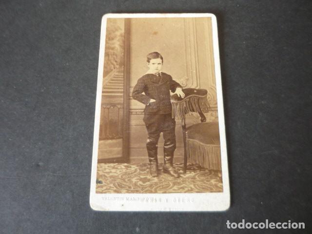Fotograf&iacute;a antigua: CARTE DE VISITE RETRATO DE NI&Ntilde;O VALENTIN MARIN FOTOGRAFO SAN SEBASTIAN