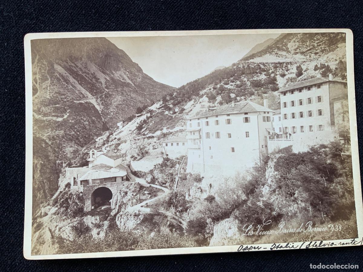 Fotograf&iacute;a antigua: Fotografia del siglo XIX, Bains de Bormio, guler zurich, suiza. Carte de visite.