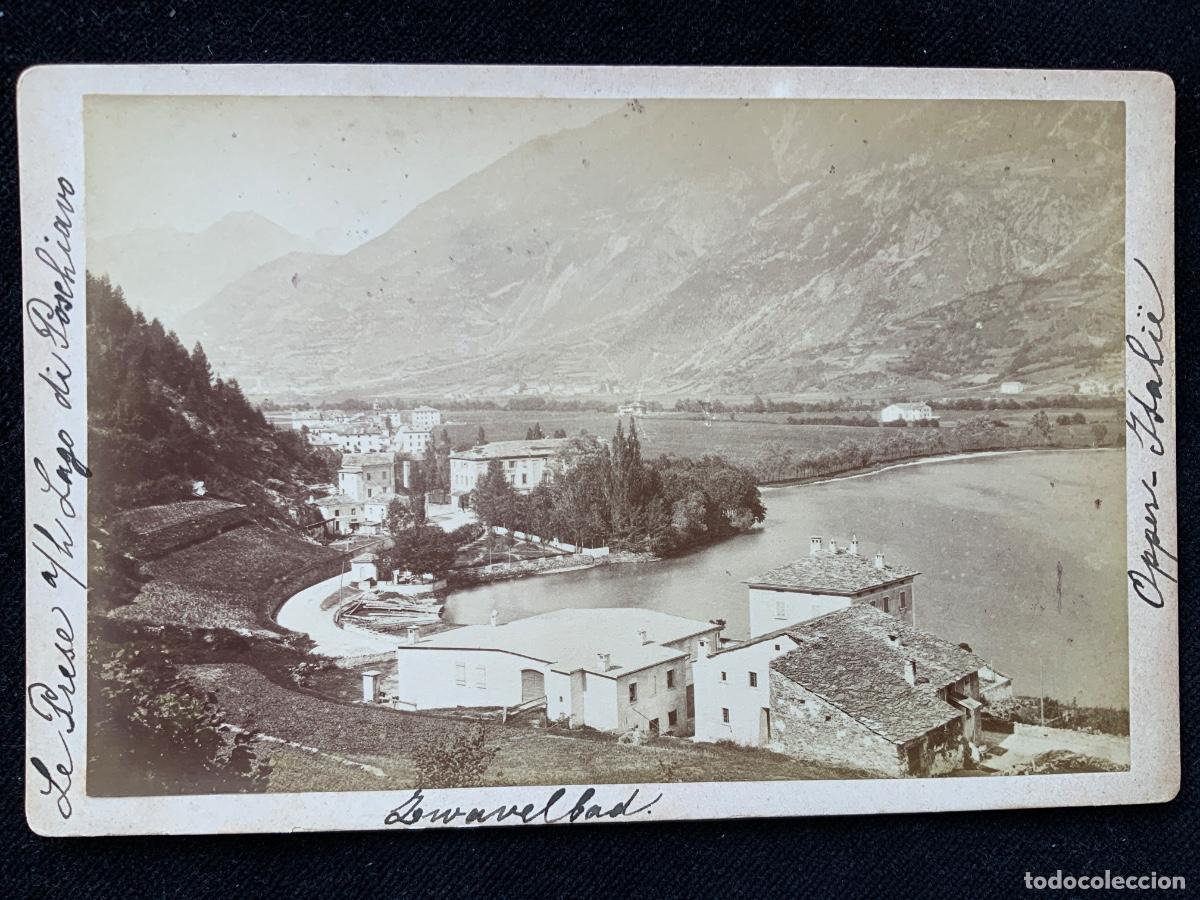 Fotograf&iacute;a antigua: Fotografia siglo XIX, presa y lago de poschiavo, opper italia, carte visite.