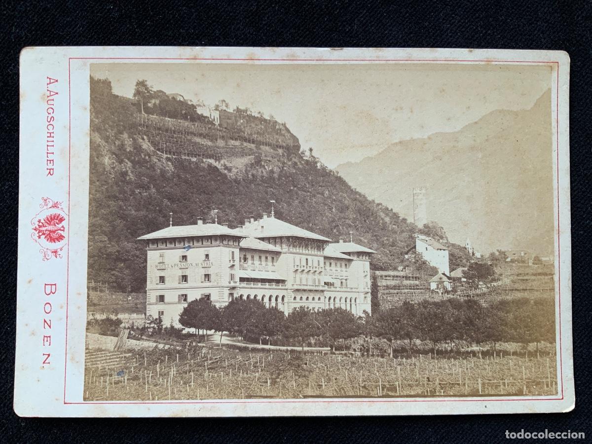 Fotograf&iacute;a antigua: Fotografia siglo XIX, a augschiller bozen, hotel austria te gries, tirol, carte visite.