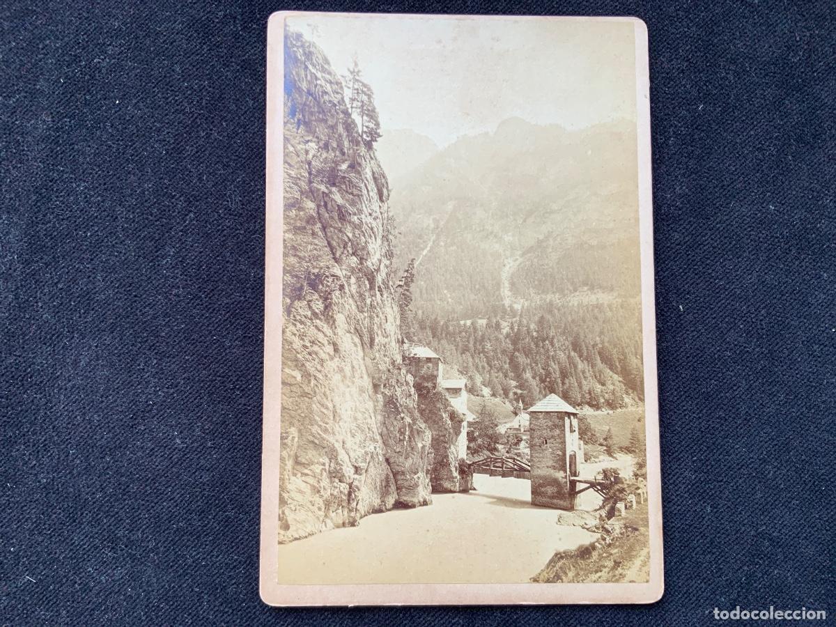 Fotograf&iacute;a antigua: Fotografia siglo XIX, peaje paso peatonal? , alexander flury, pontresina engadin. Carte visite.