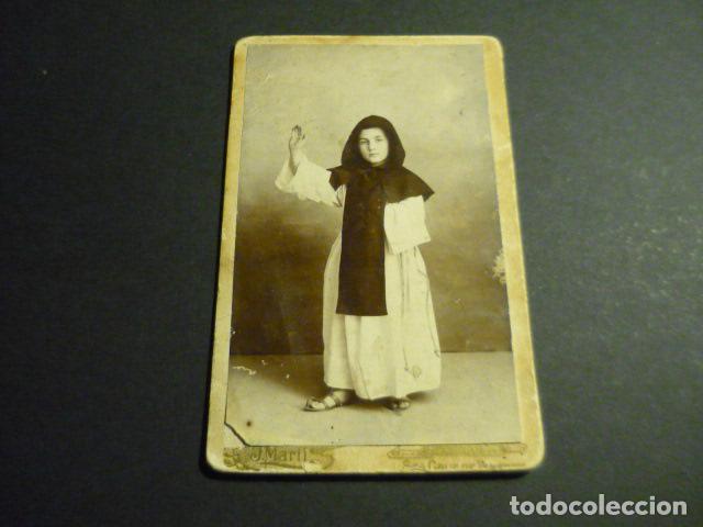 Fotograf&iacute;a antigua: SANTA CRUZ DE TENERIFE J. MARTI FOTOGRAFO RETRATO DE NI&Ntilde;O DISFRAZADO DE DOMINICO CARTE DE VISITE