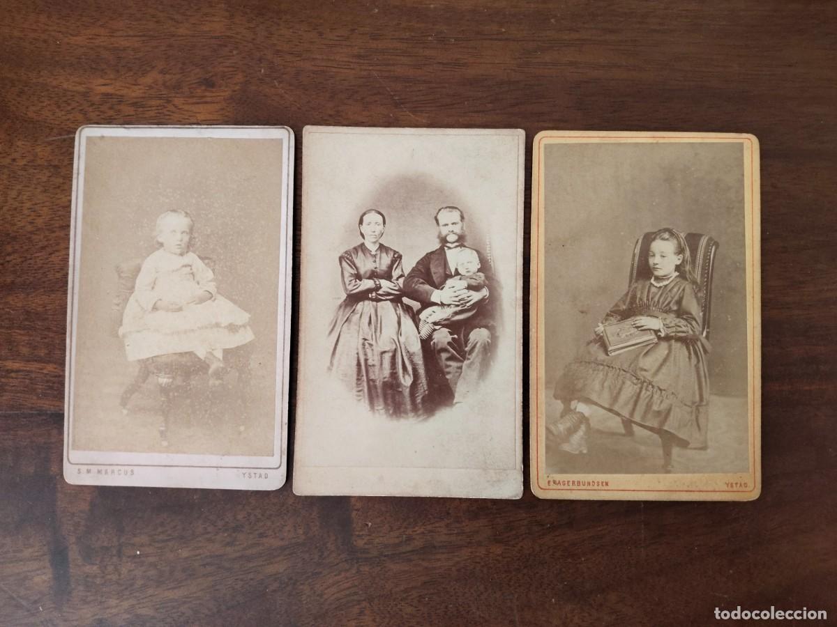 Fotograf&iacute;a antigua: 3 CDV Siglo XIX. Alguna postmortem???