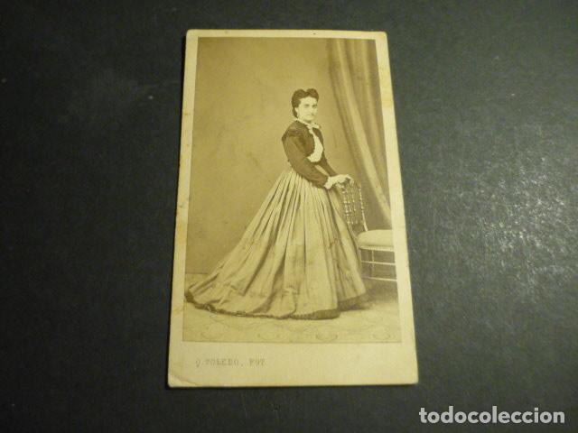 Fotograf&iacute;a antigua: CARTE DE VISITE RETRATO DE CARMEN CRUZADO Q. TOLEDO FOTOGRAFO MADRID